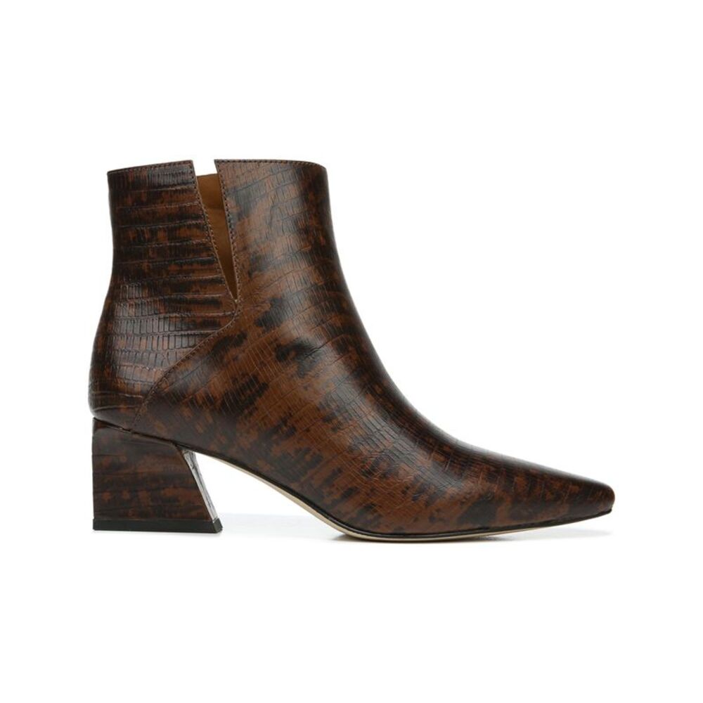 FRANCO SARTO Womens Brown Animal Print Architectual Leather Dress Booties 5 M - Picture 4 of 4